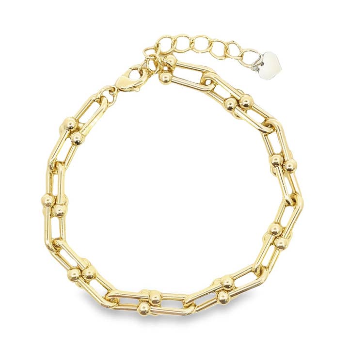 Papierklammer-Perlen-Gliederarmband (I355) für den Großhandel von MIA Jewelry