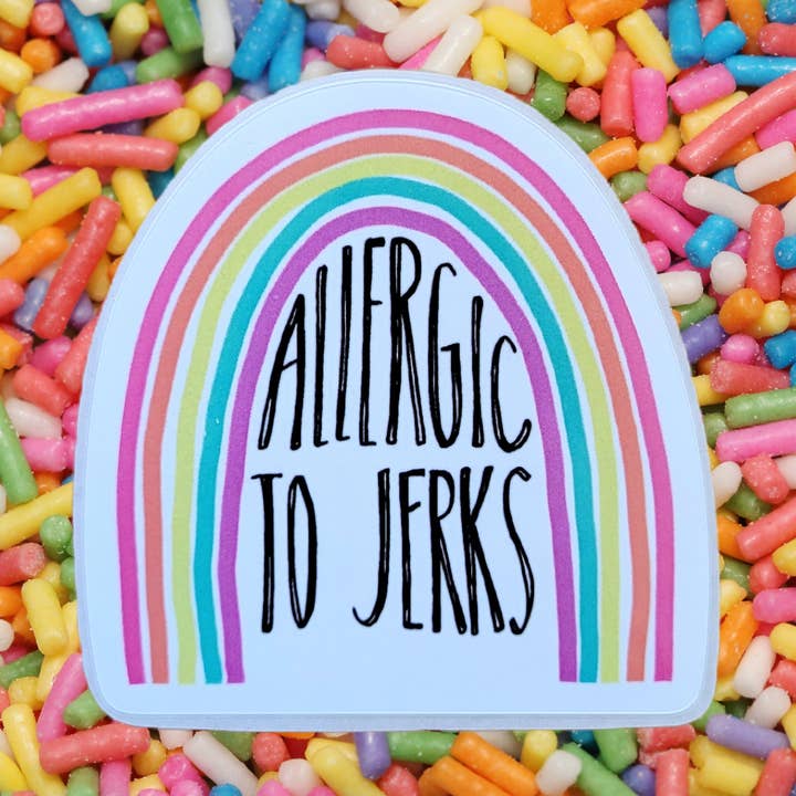 Allergic to Jerks Sticker for wholesale by Confetti Moon