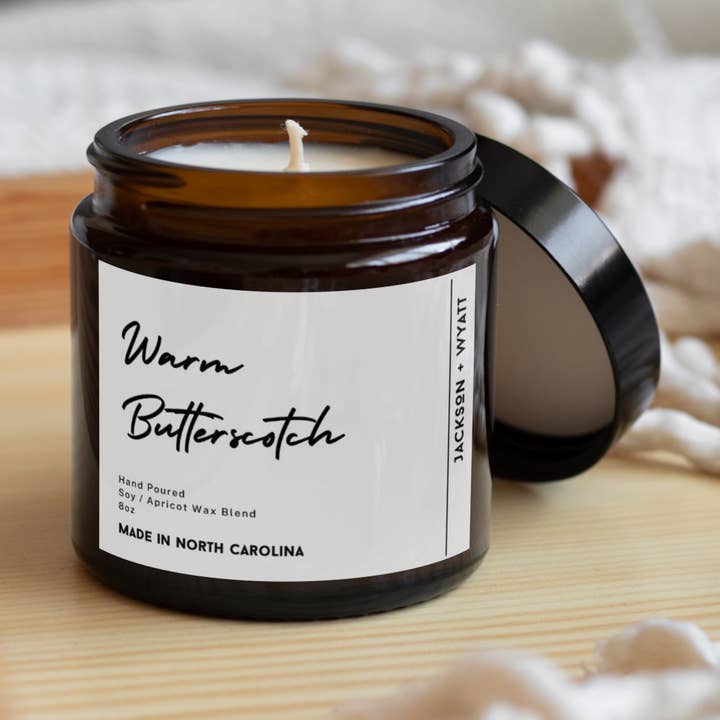 Warm Butterscotch - Økologisk sojabrikos stearinlys - Efterår/Vinter for engroshandel hos Jackson + Wyatt