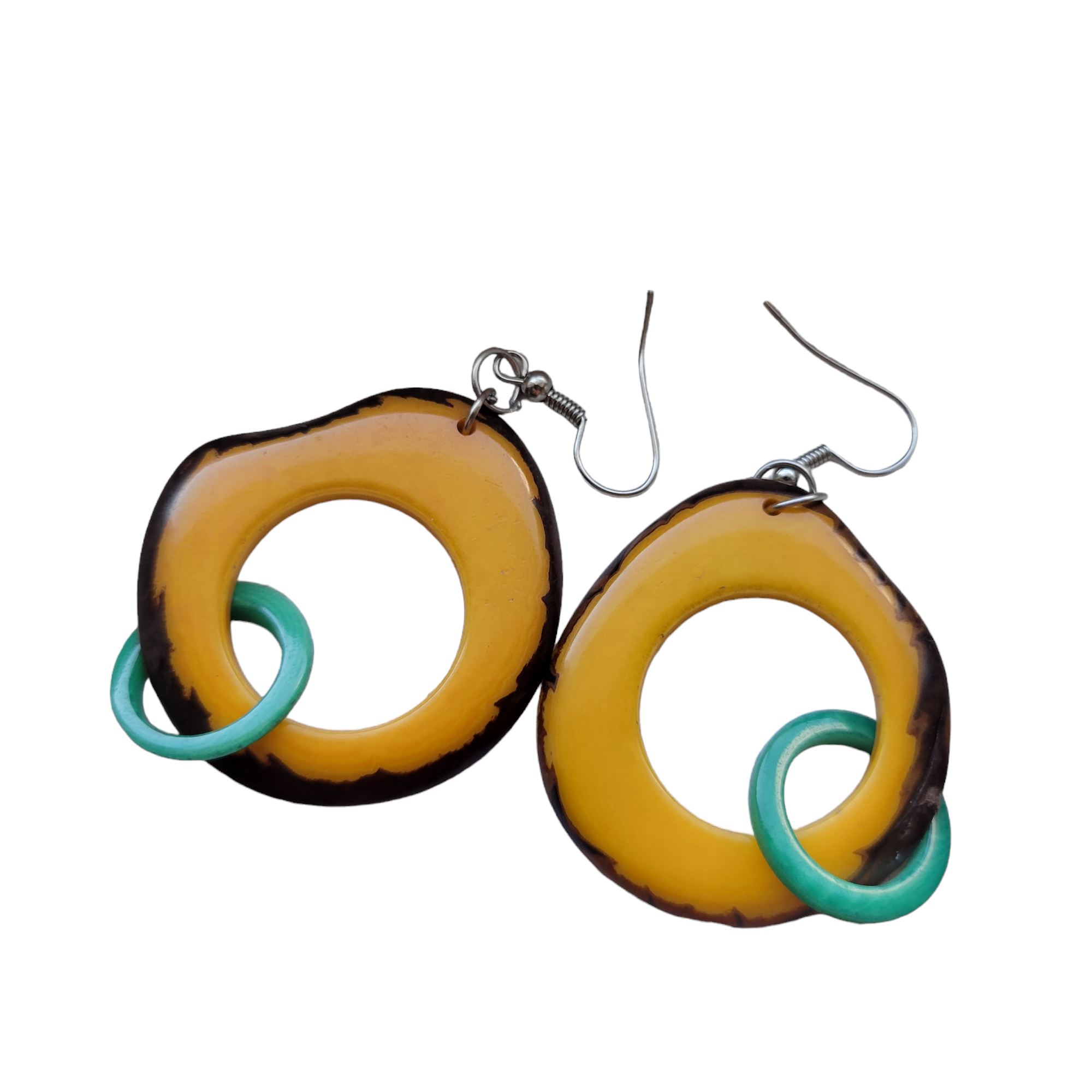 Organic jewelry by Allie - Vendita all'ingrosso Orecchini pendenti - Orecchini pendenti in tagua Hoops & rings1