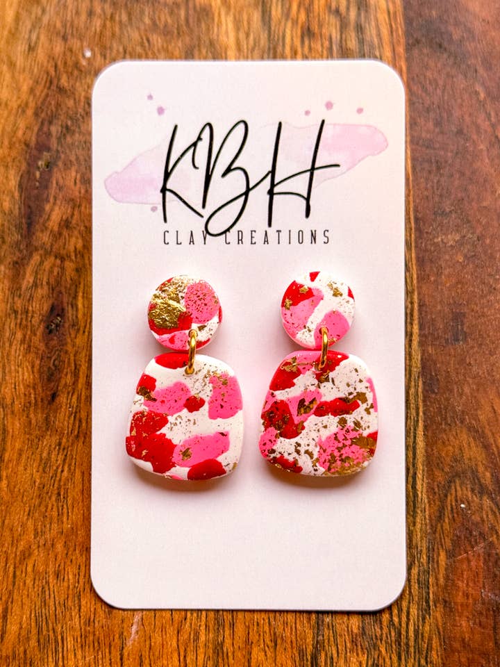 Pendientes de Arcilla Colgantes de Mármol de San Valentín para venta al por mayor de KBH CREATIONS