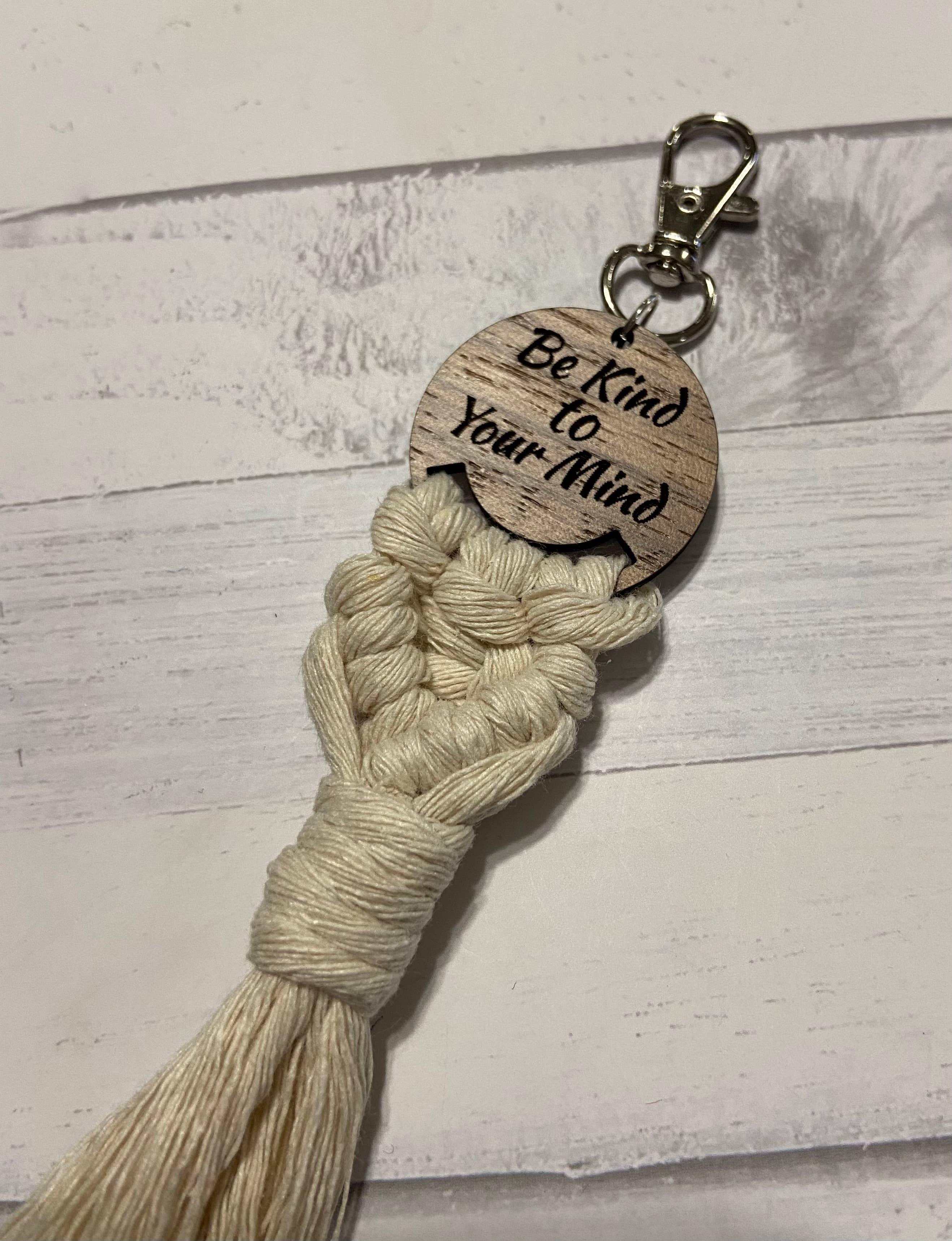 Chickadee Creations - Wholesale Keychain - Women's - Boho Macrame key chain …  be kind to your mind3