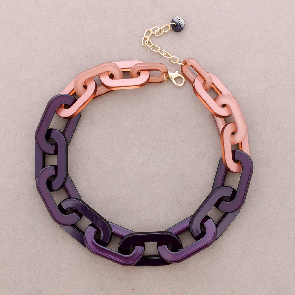 Sonata - Venta al por mayor Bisutería - Gargantilla Eslabones Bicolor Resina4