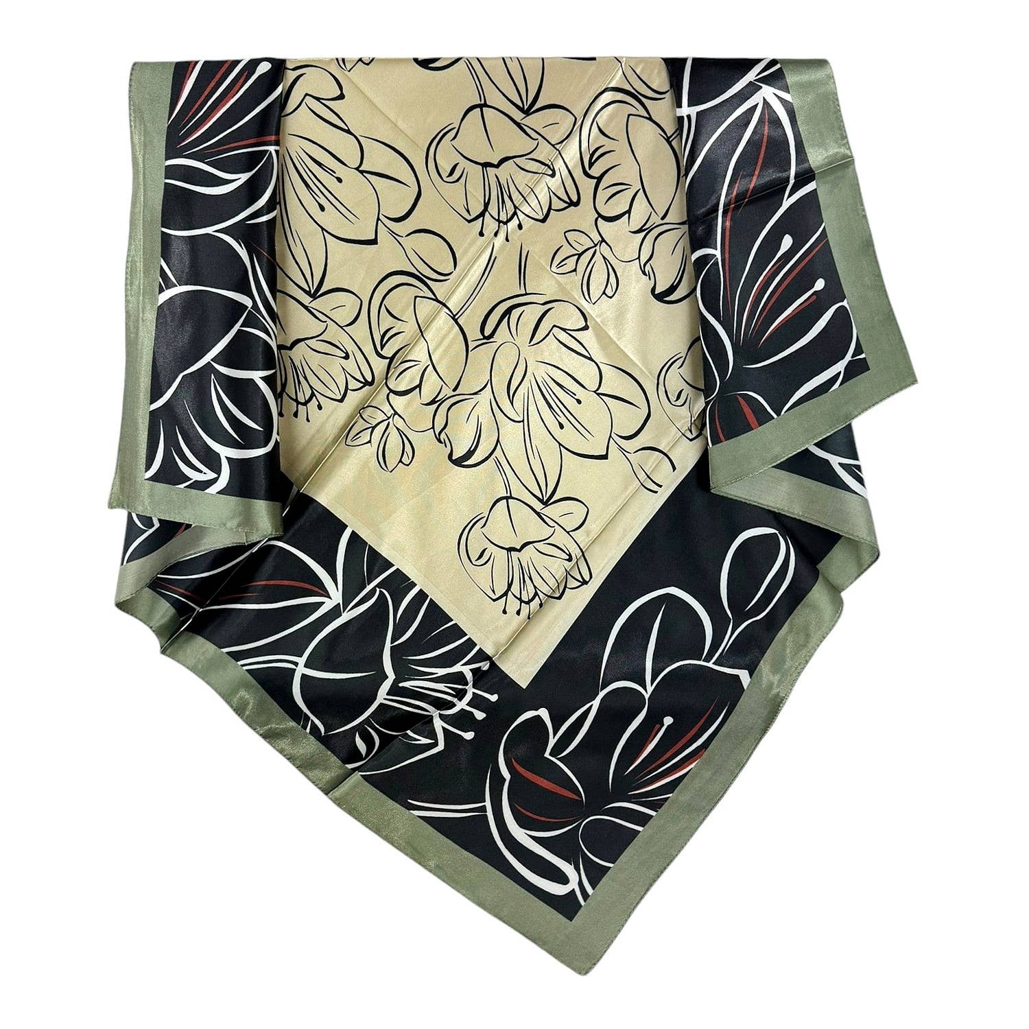 Diacly - Vente Écharpe – unisexe - Écharpe soyeuse imprimée à l'eau de nénuphar, 12 pièces3