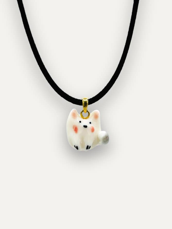 Colar Choker Gato Branco em Porcelana 100% Feito em Itália por atacado de Tiké Jewels