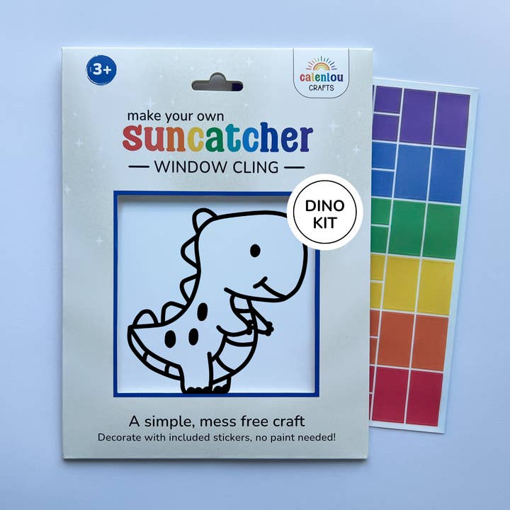 Dinosaur Suncatcher Sticker Craft Kits for Kids for wholesale by Calenlou Crafts