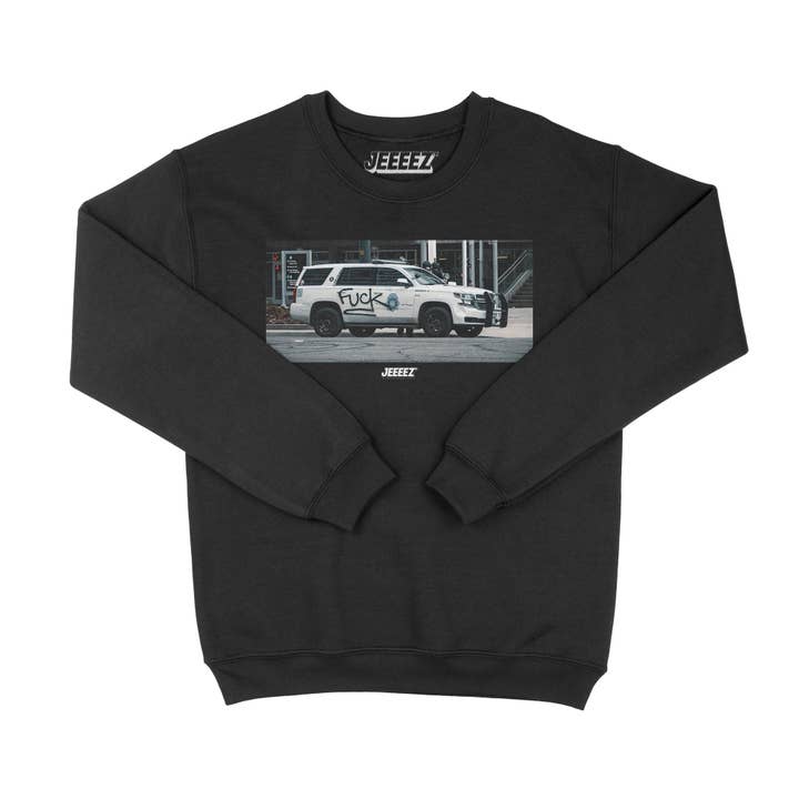 JEEEEZ - Vendita all'ingrosso Felpa stampata - Unisex - FELPA POLIZIA CAR FCK