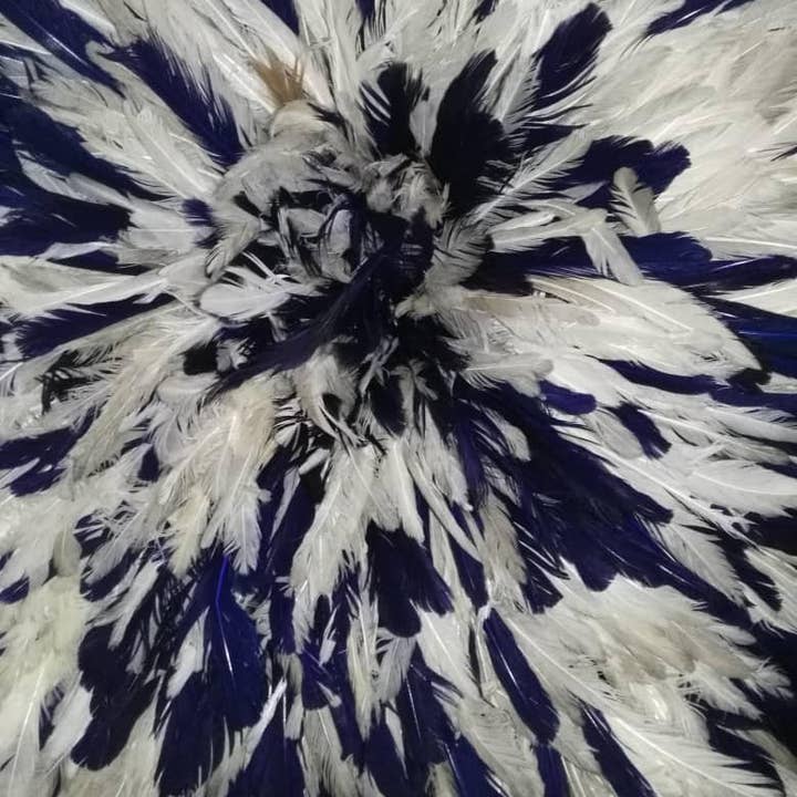 HOME DECOR FR - Wholesale Decorative Tabletop Object - White, navy blue and gray speckled juju hat5