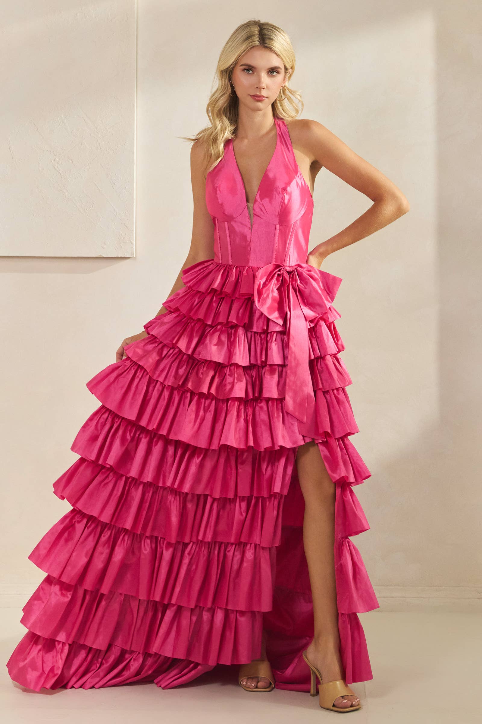 PINK Ribbon point kangkong dress S#4618 for wholesale on Faire0