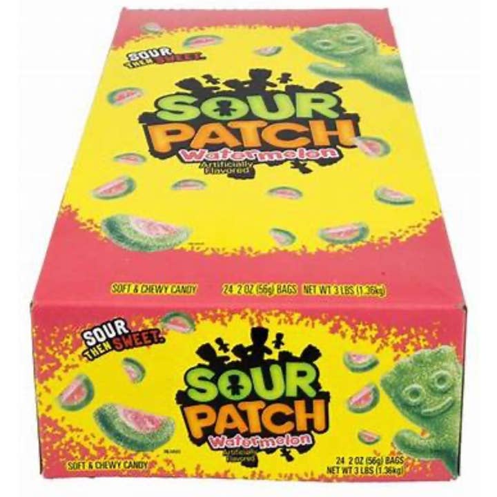 O'Shea's Candies Sweet Shop - Wholesale Gummy - Nostalgic Watermelon Slices 🍉 Sour Patch 24ct Display Box1