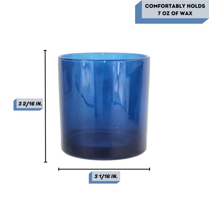 General Wax & Candle Company - Wholesale Candle Holder - 9.5 oz Monticiano Galaxy Blue - Candle Making Glass