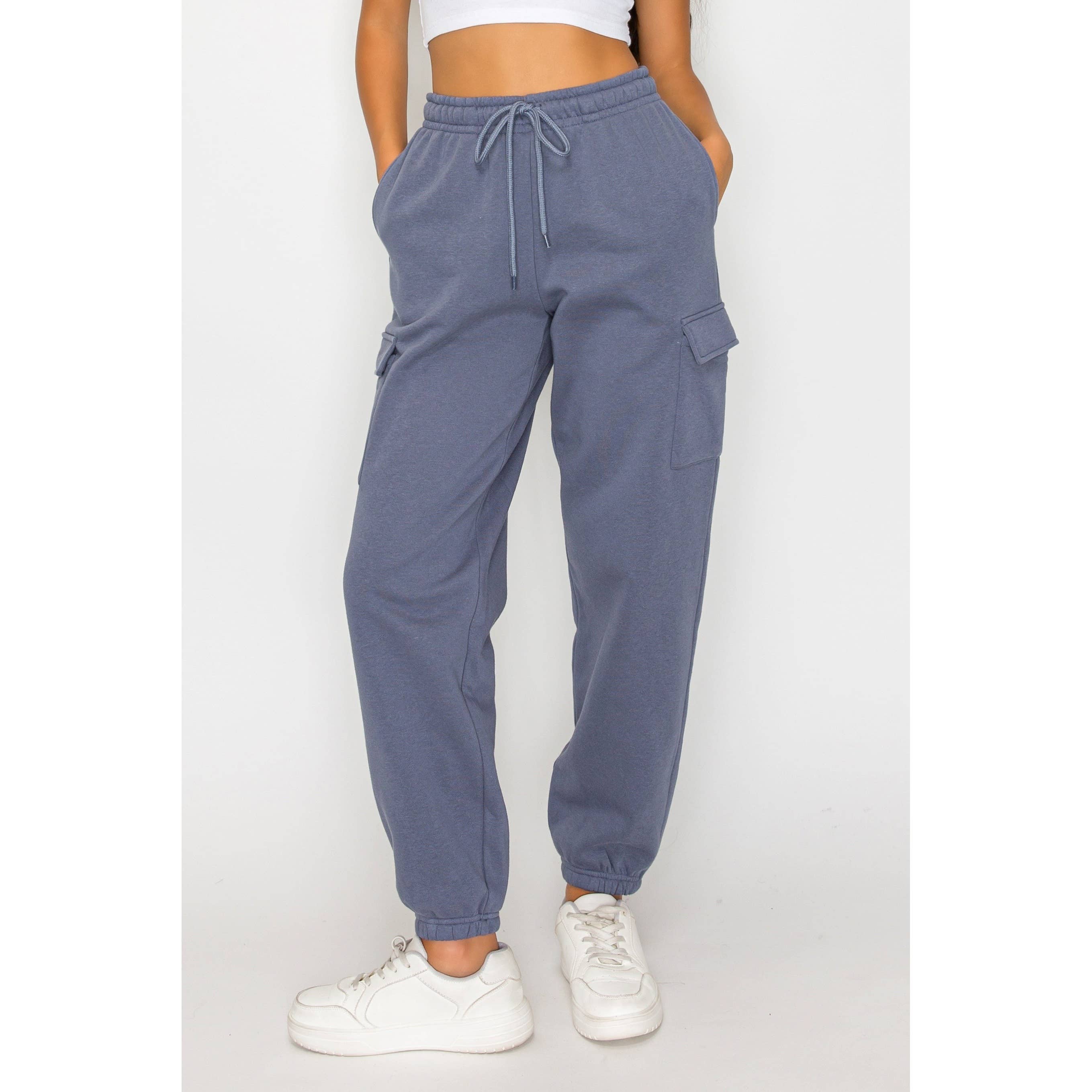 Timeless - Wholesale Athletic Sweatpants/Joggers - Women's - Cargo Fleece Relaxed Sweatpants21