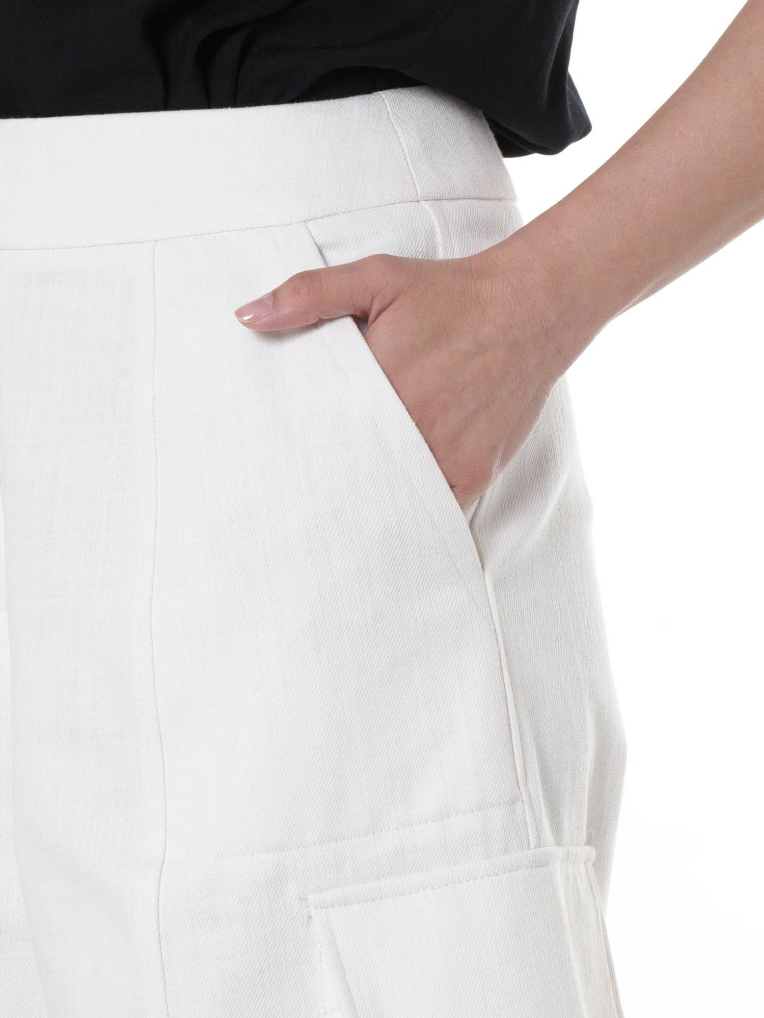 Metamorphoza - Wholesale Pants - Women's - Denim Cargo Pants In White 6