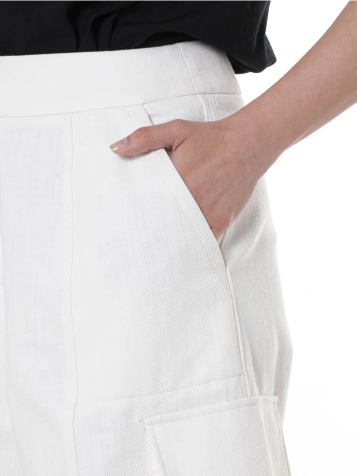 Metamorphoza - Wholesale Pants - Women's - Denim Cargo Pants In White 6