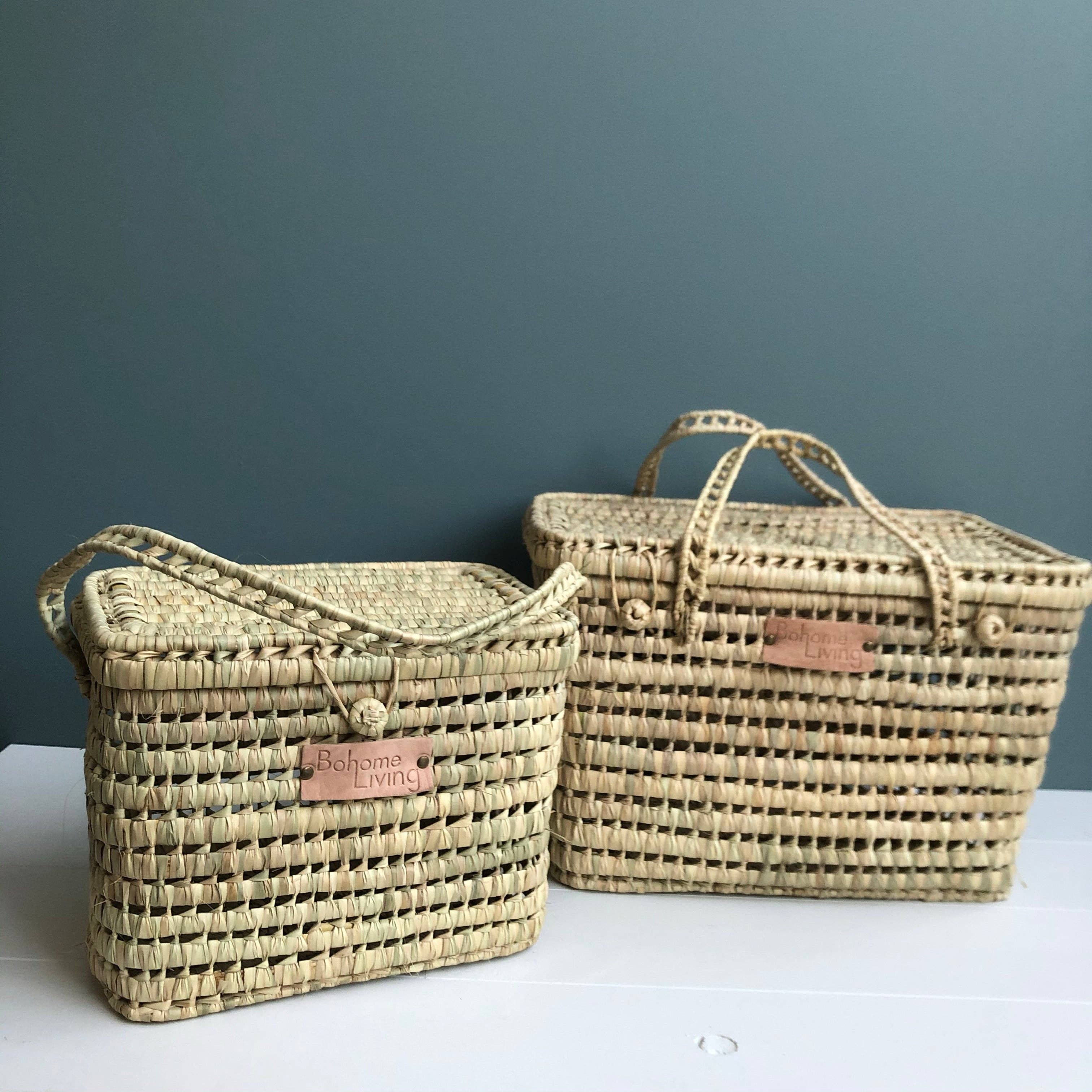 Bohome Living – wholesale Basket – 30cm palm leaf storage case3