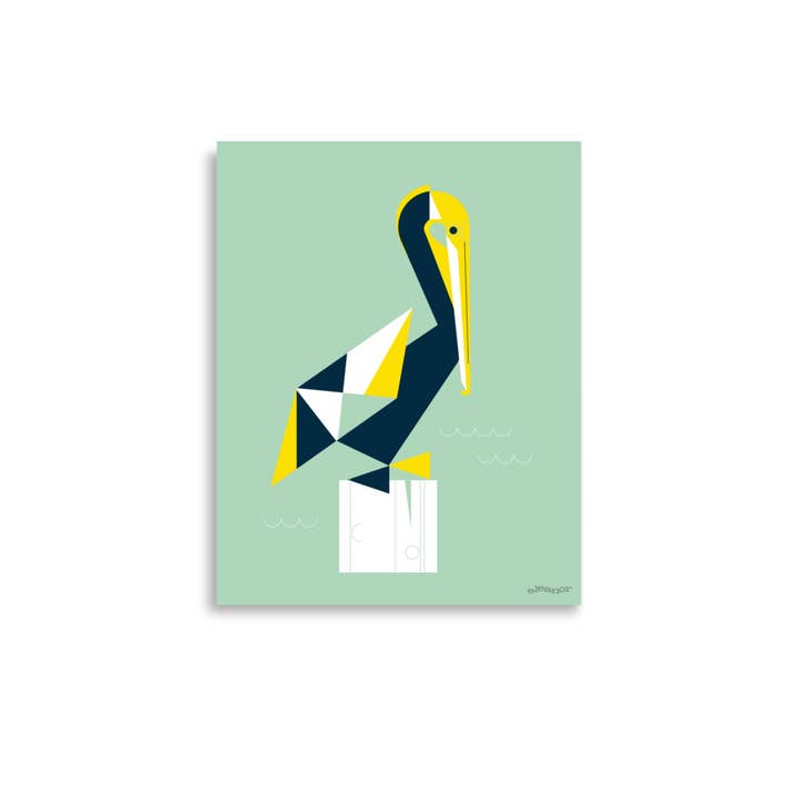 Midcentury Pelican Art Print for wholesale by Just Eleanor