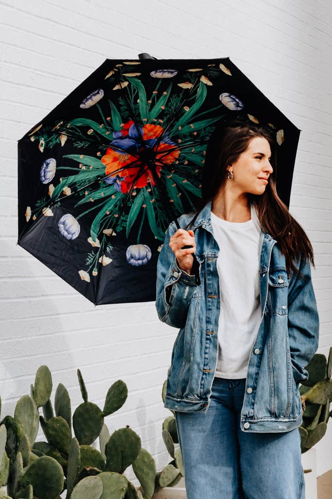 Crowned Free - Vente Parapluie – femme - Parapluie Pliant Fullness of Joy avec intérieur floral2