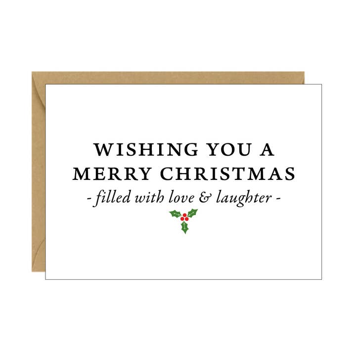 Wishing You a Merry Christmas Classic Enclosure Card for wholesale by Idea Chic