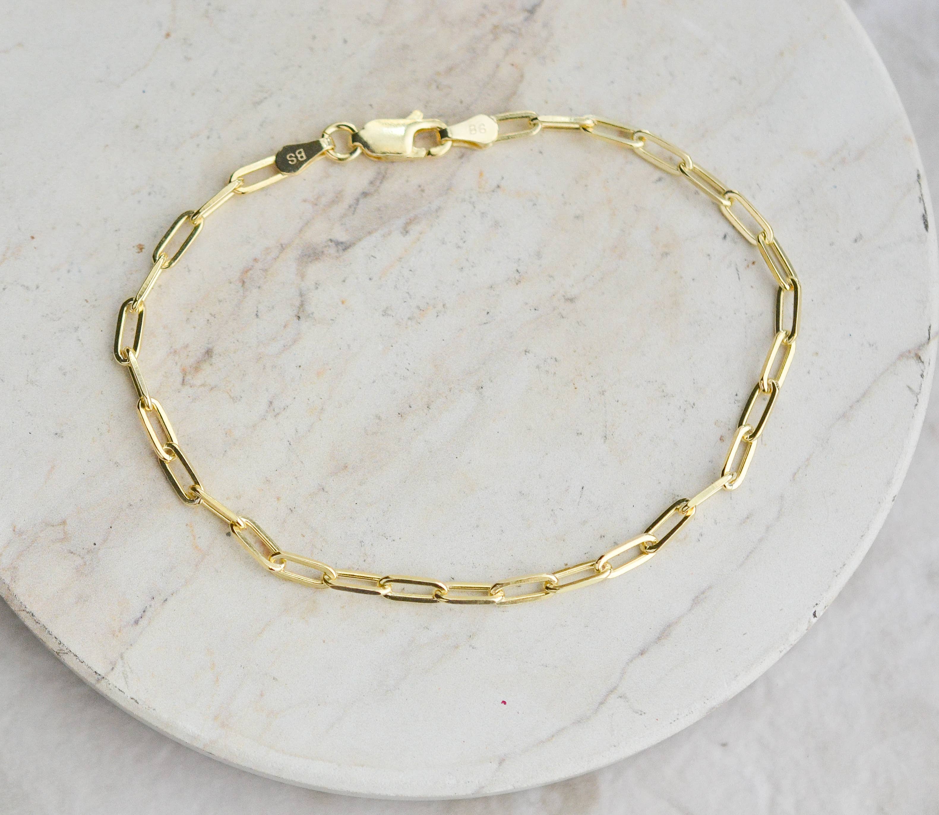 Sosie Designs - Wholesale Link & Chain Bracelet - Gold over Sterling Paperclip Bracelet2