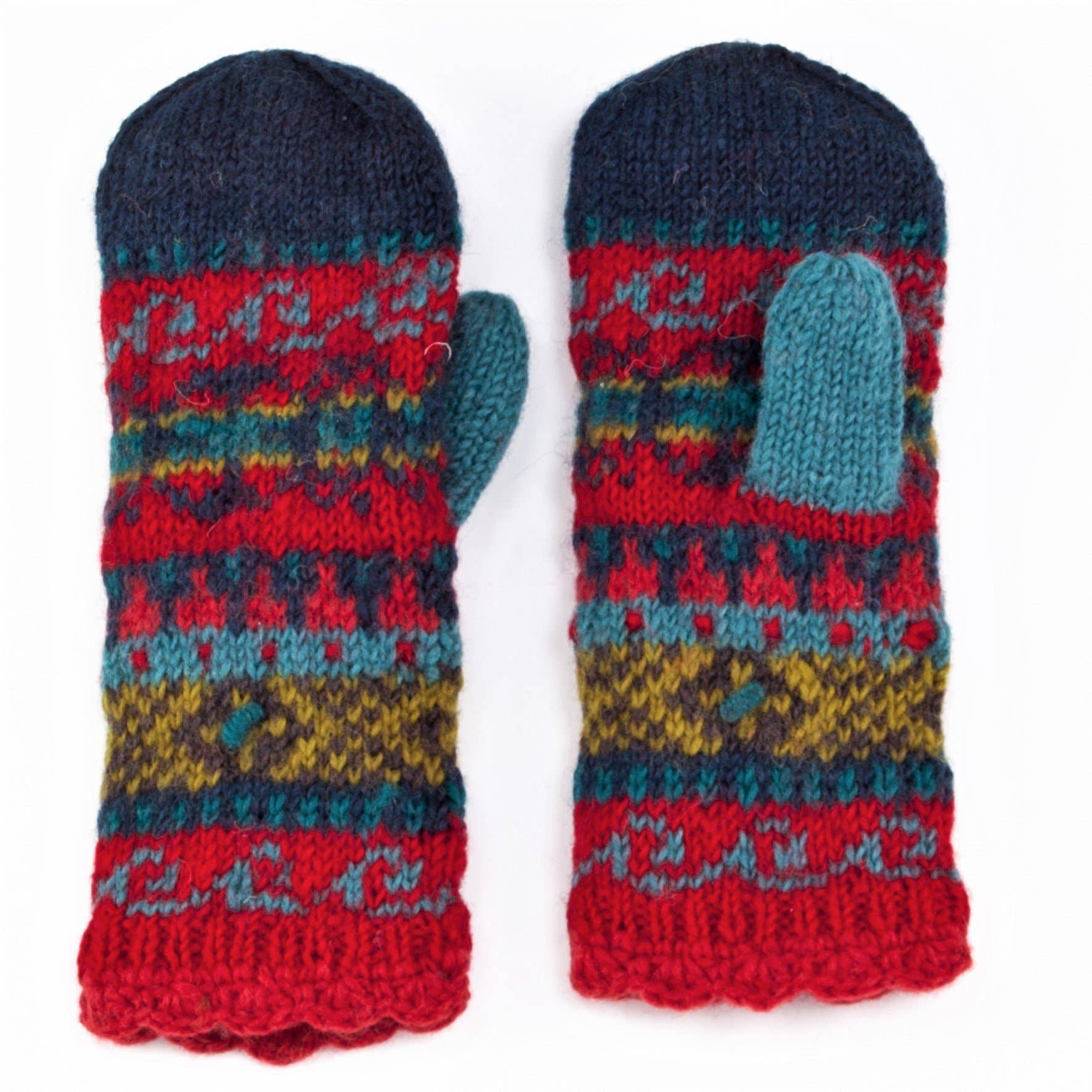 Lost Horizons Knitwear – Ships from USA - Wholesale Mittens - Women's - Innsbruck Wool Knit Mittens with Fair Isle Pattern3