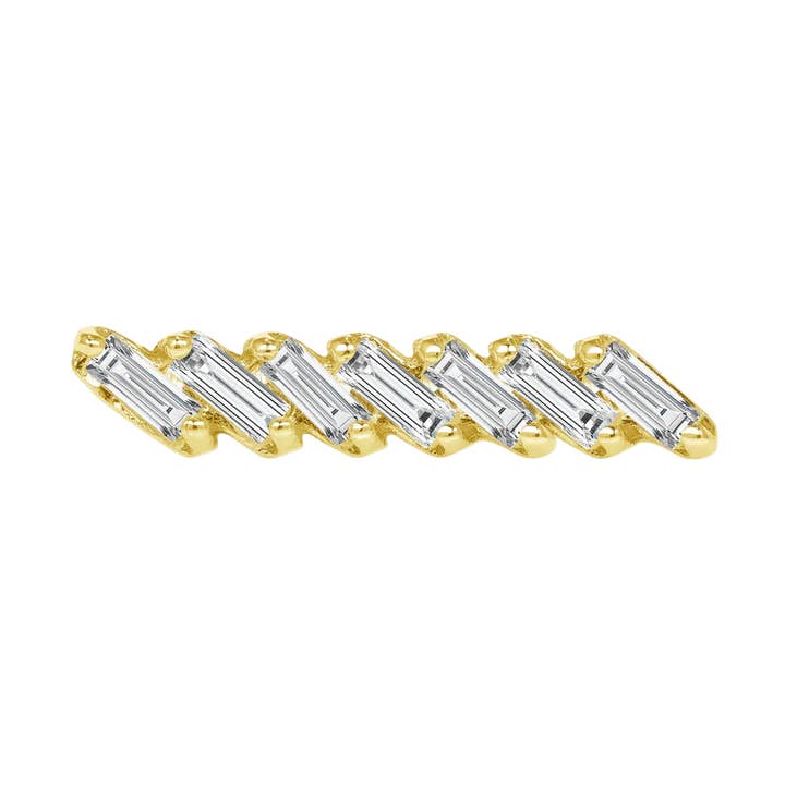 Baguette Cascade – 14K Gouden Multi-Baguette Draadloze Eindstuk voor wholesale door Piercing-zone