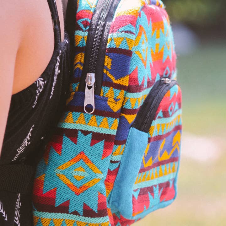 Pichincha - Wholesale Backpack - Women's - Mini "Baby" Tribal Striped Ecuadorian Backpack