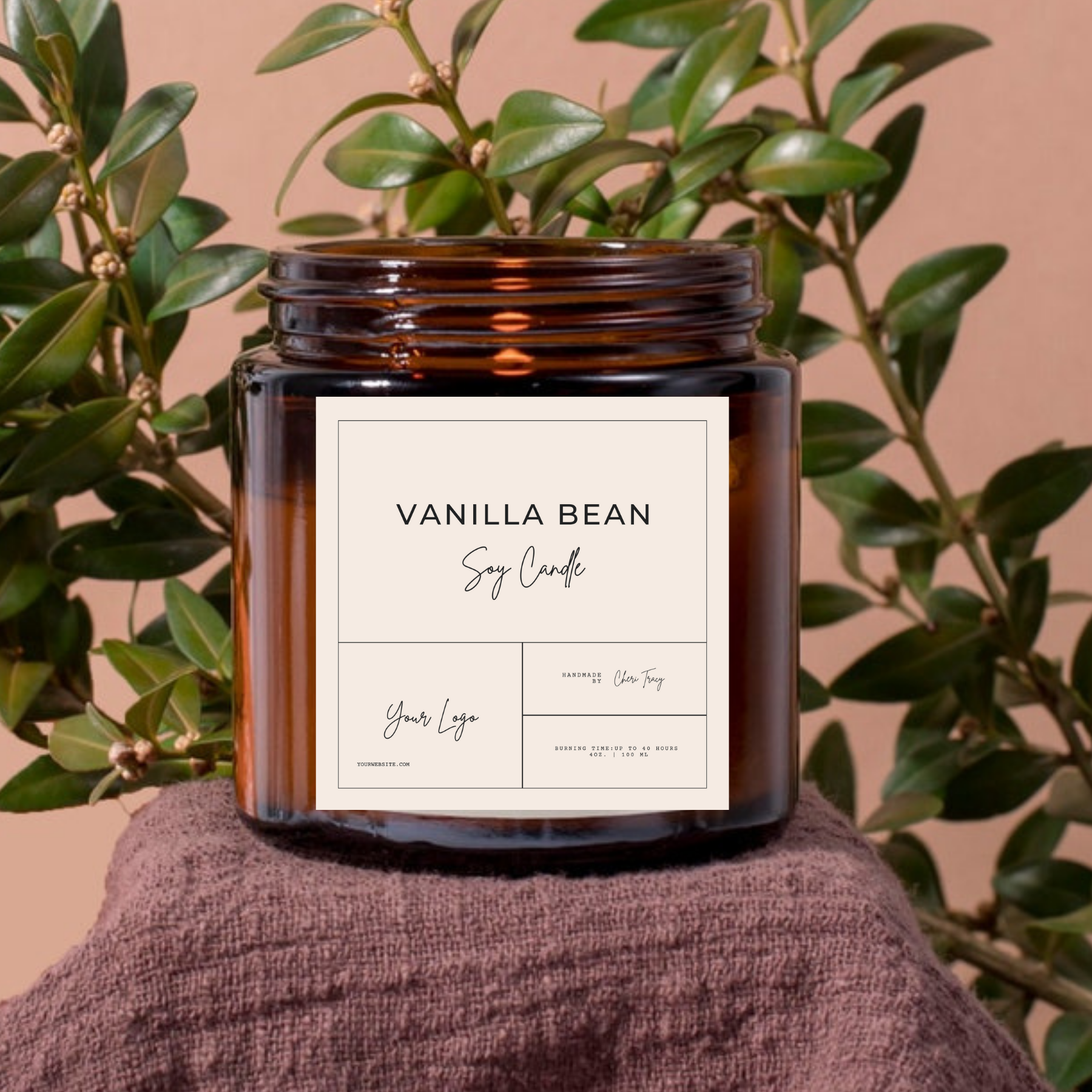 Orglamix - Vente Bougie en bocal - Conception de bougie personnalisée, marque féminine, conception d'étiquettes de bougies3