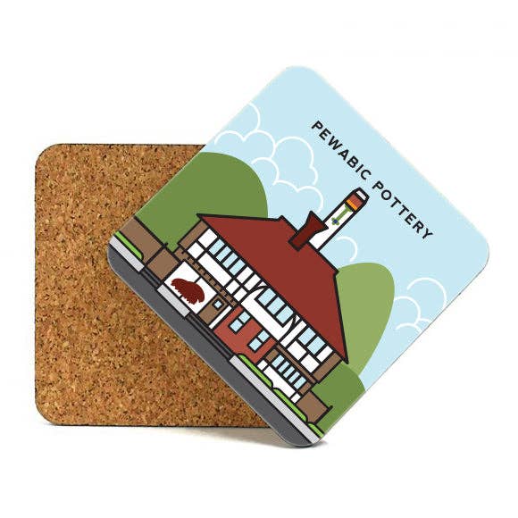 Sous-verre en poterie Pewabic pour la vente par Detroit GT