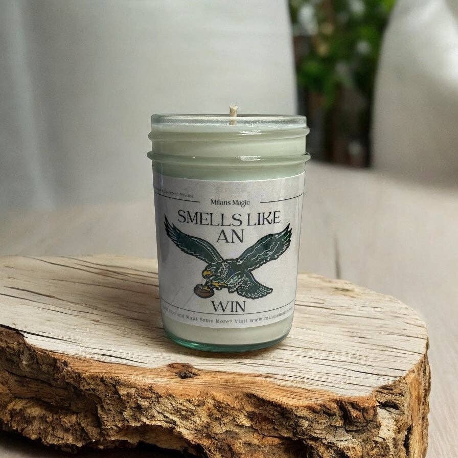 Milans Magic – wholesale Jar/filled candle – “Smells like an Eagles Win” Pineapple and Evergreen Candle1