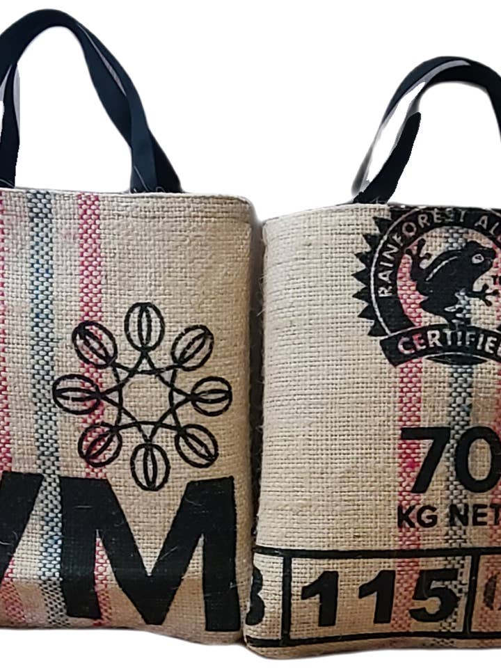 Upcycled Burlap Tote Bags for wholesale by LP Motifs