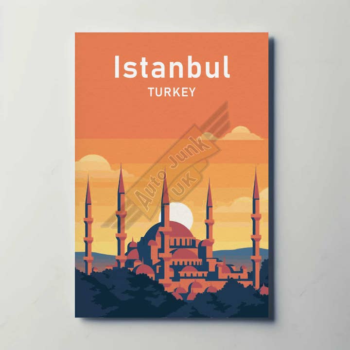 Affiche en métal d'Istanbul, Turquie pour la vente par Auto Junk UK Ltd
