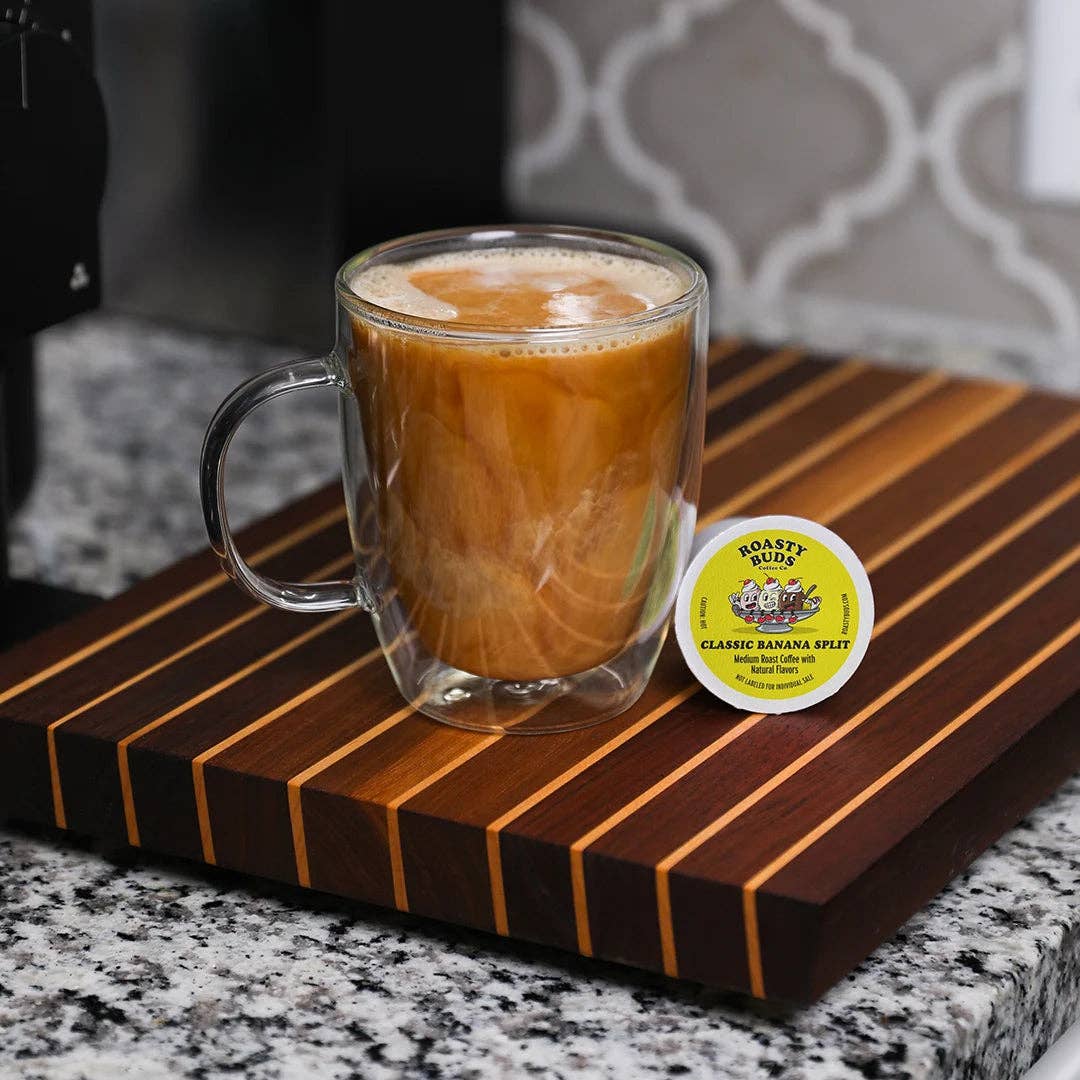 Roasty Buds Coffee Co. - Wholesale Ground Coffee - 72-Pack Classic Banana Split Coffee Pods (non-retail pack)1