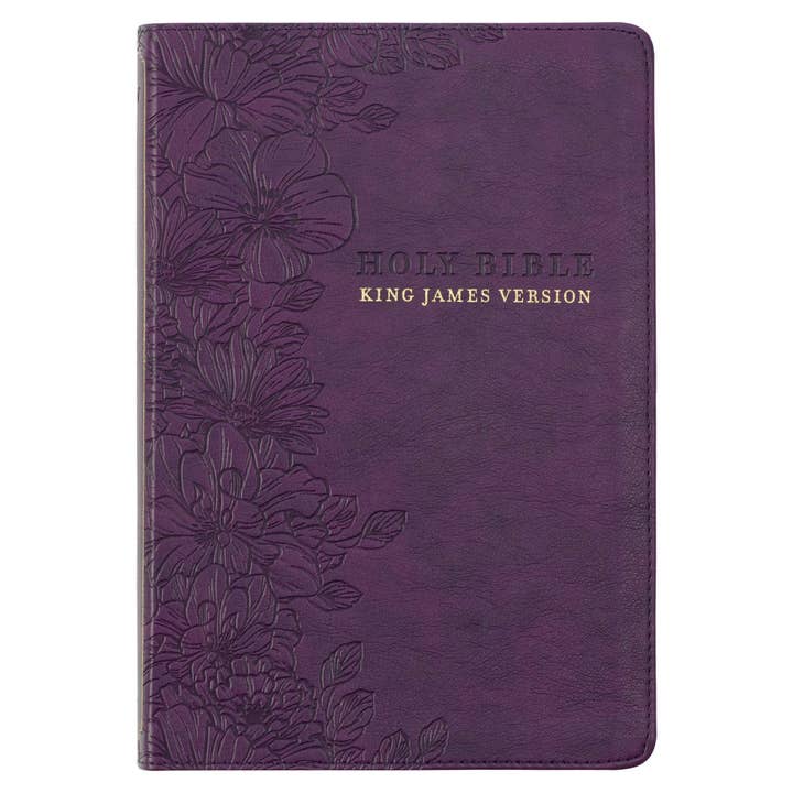KJV Bible Thinline LP Faux Leather, Purple Floral for wholesale by Christian Art Gifts