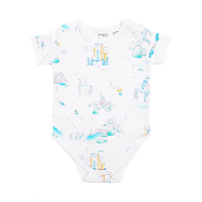 Korte Mouwen Romper van Biologisch Katoen - Lentespel voor wholesale door NIOVI