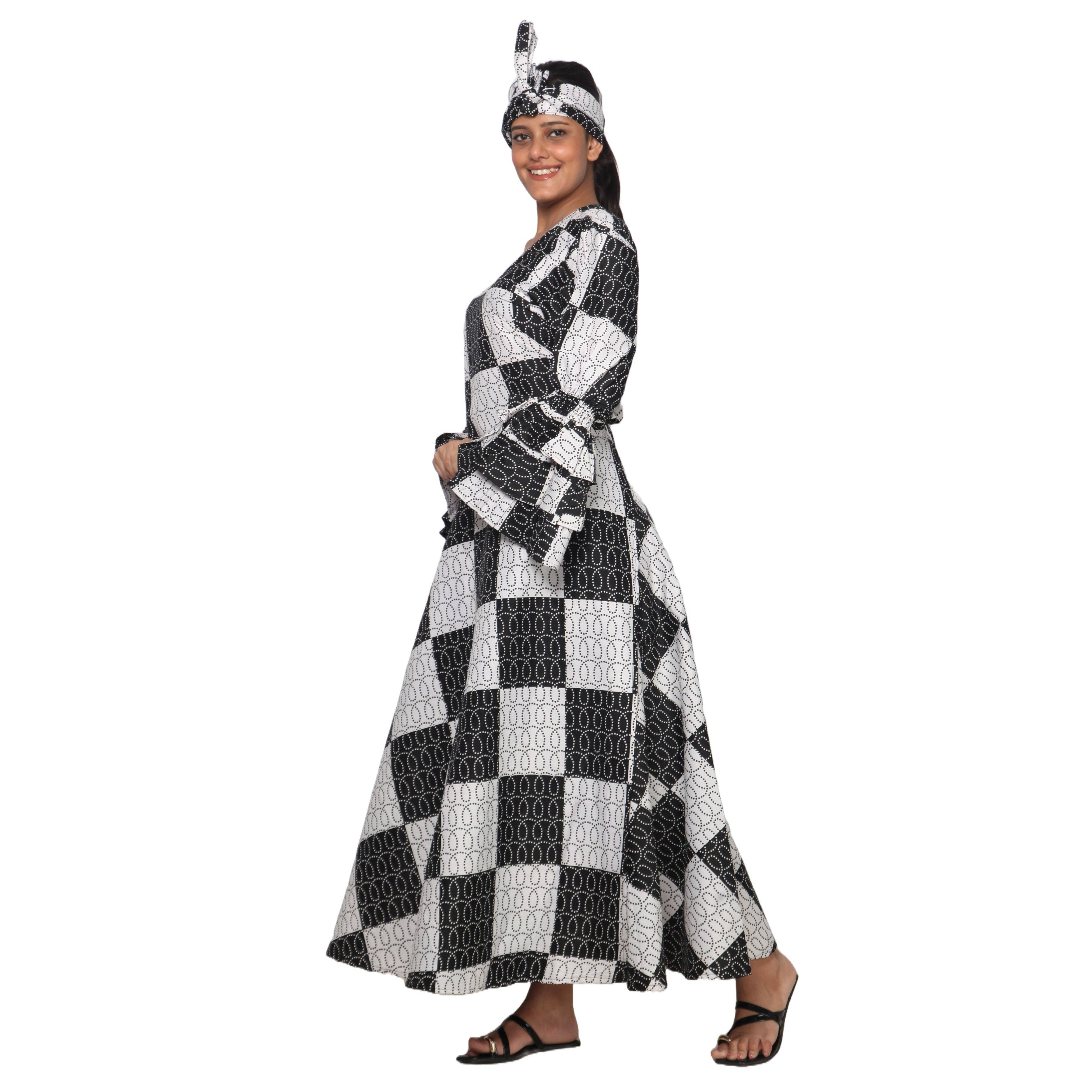 African Stars - Vente Robe – femme - Robe portefeuille en rayonne pour femme avec manches à volants -- FI-R80FS25