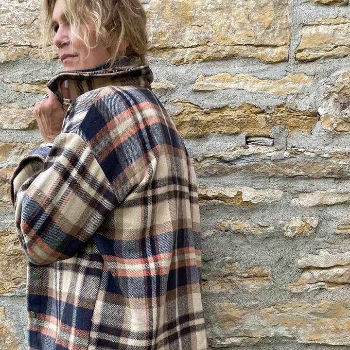 Rust Plaid Shacket Flannel Shirt -Rust for wholesale on Faire0