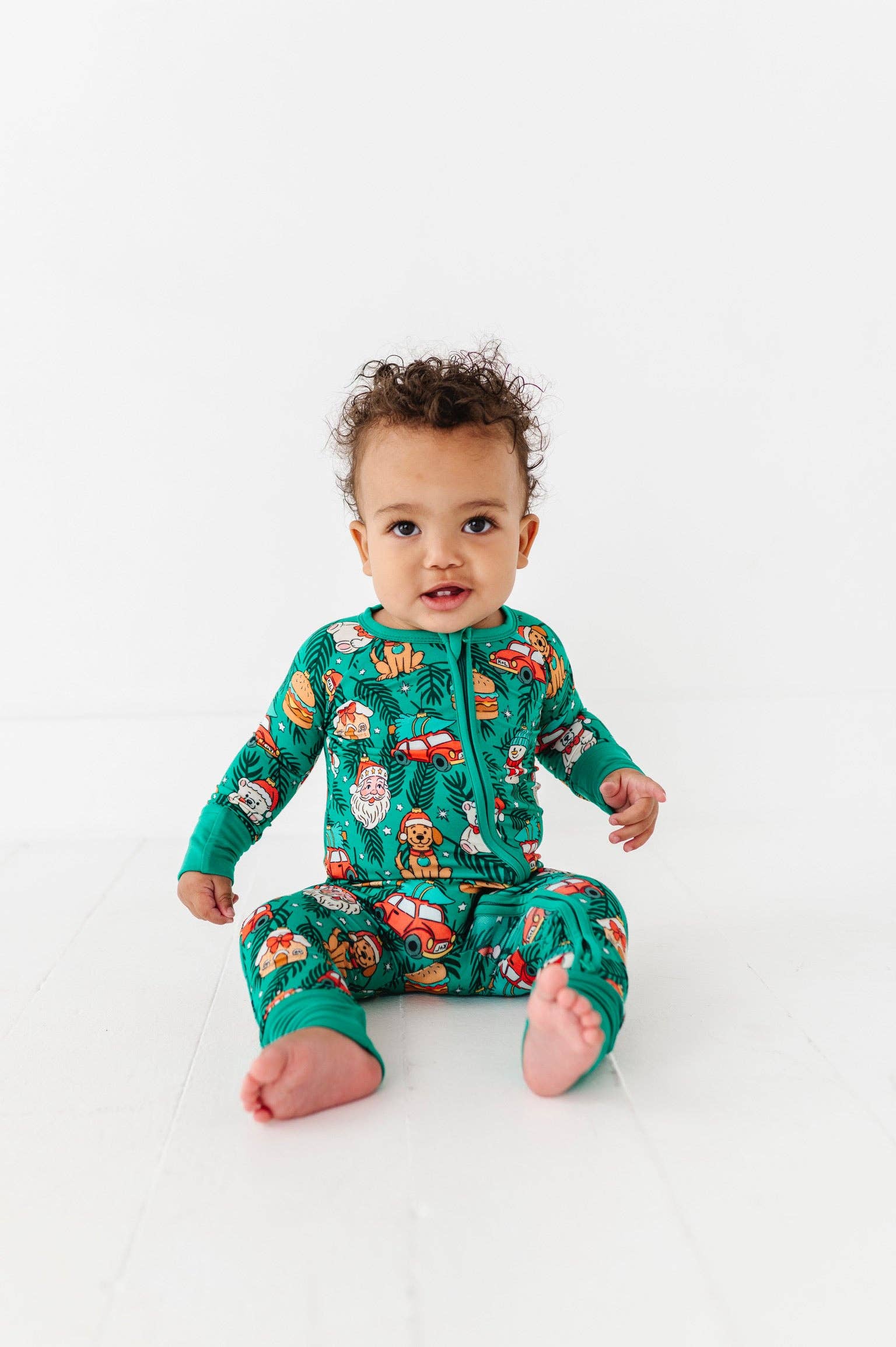 Kiki + Lulu - Vente Grenouillère – bébé - Deck The PJs Combinaison Convertible avec Pieds2