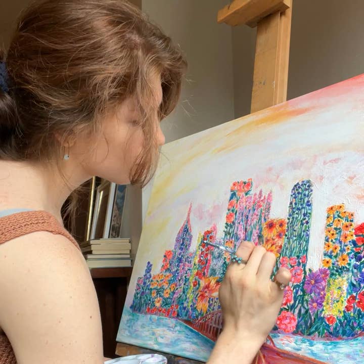 Ally Bartoszewicz Art - Wholesale Art Print - "Pittsburgh in Bloom!" 5x7 art print with 8x10 mat2