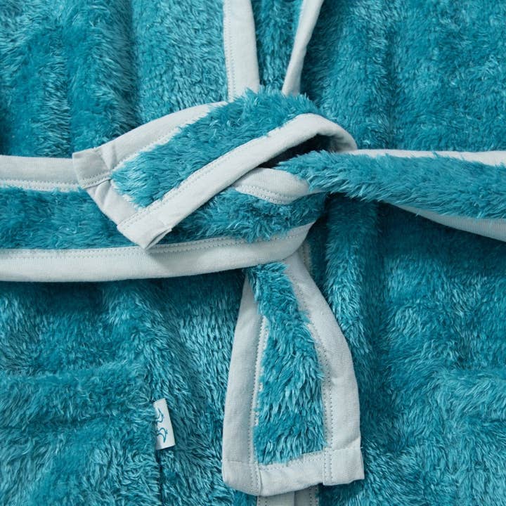 Luca and Rosa – wholesale Badrock - Barn – Upptagen bin mörk Aqua pojkar fleece morgonrock4