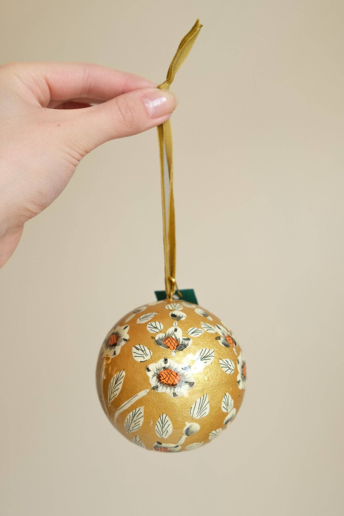 East End Press – wholesale Ornament – Gold and White Bauble1