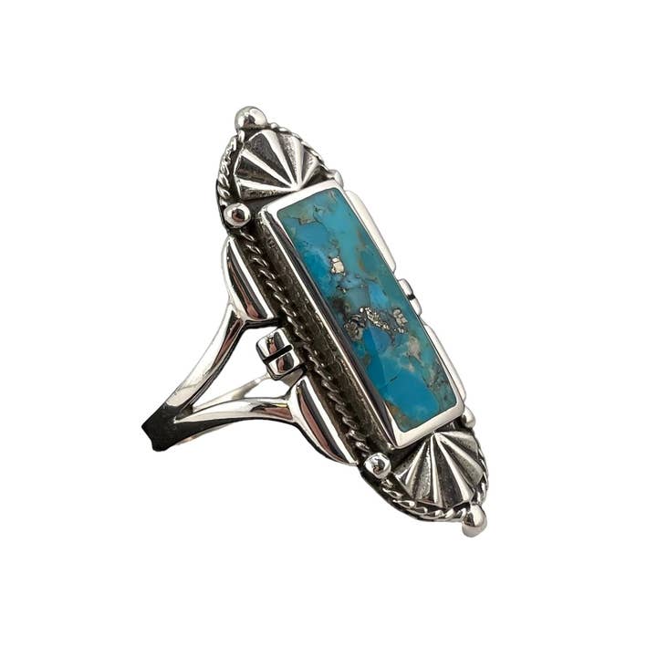 Select Lines - Wholesale Cocktail/Statement Ring - Turquoise Stone Ring Sterling Silver