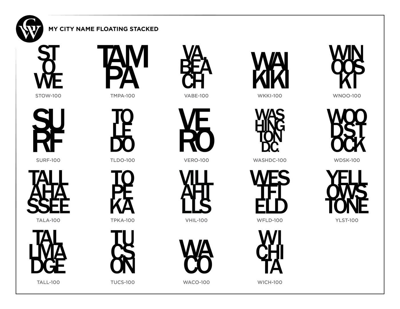 Grainwell - Wholesale Wall Accent - City Name Floating Stacked3