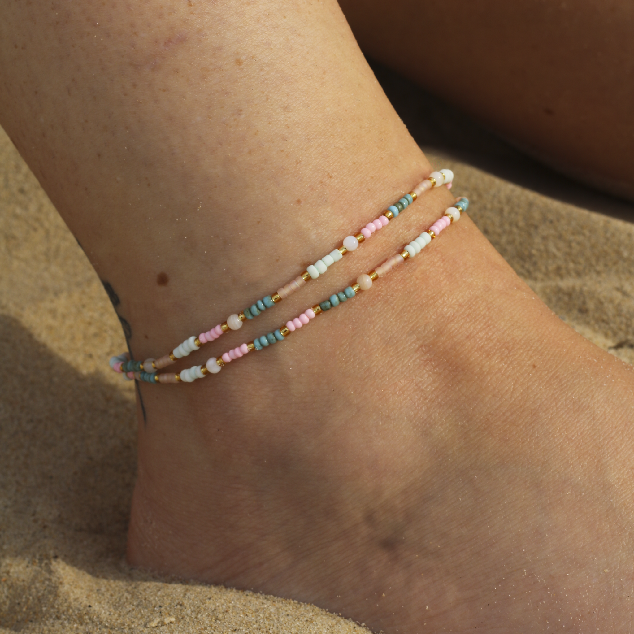 Pineapple Island - Wholesale Anklet - Golden Hour Colourful Beaded Anklet14