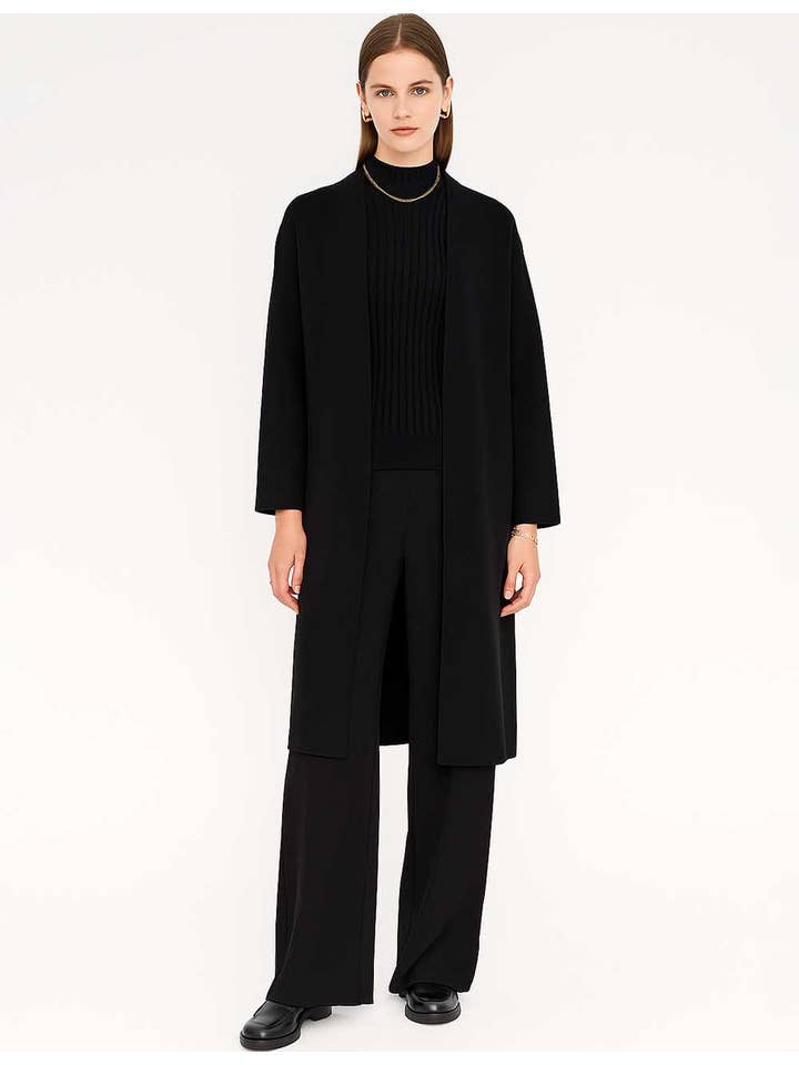 Sweetkama - Wholesale Top & Pant Set (NOT Loungewear) - Women's - Ladies Solid Color Open Knit Cardigan & Pants 3PCS Set6