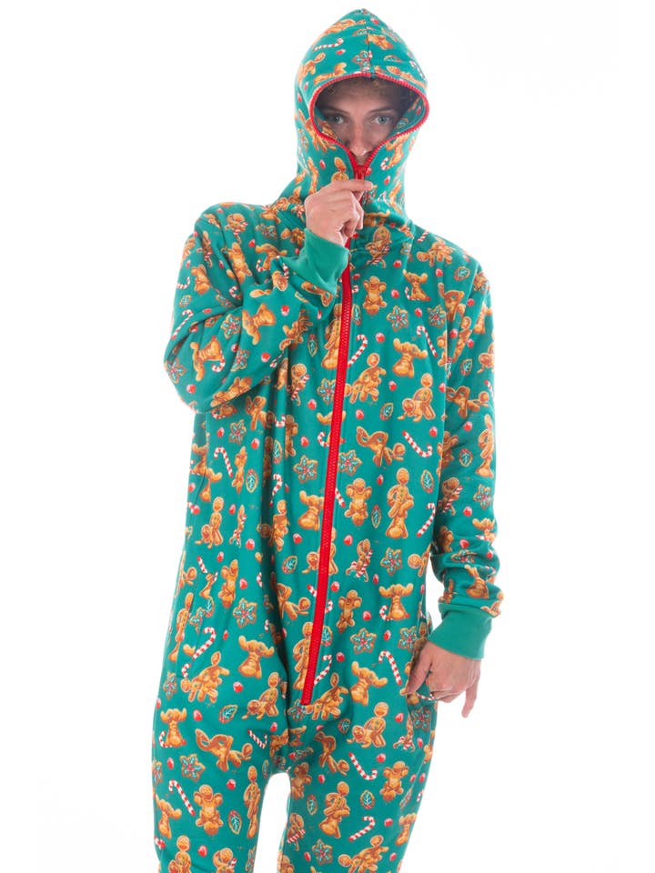 Shinesty, Inc - Wholesale Onesie - Men's - Onesie | The Ginger Rail Gingerbread Adult Onesie