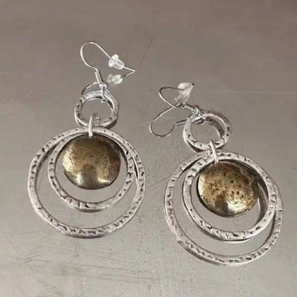 Volare – wholesale Dangle earrings – Dual Tone Harmony Hoop Earrings0