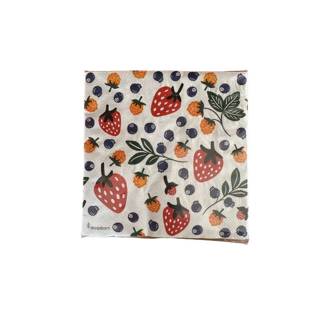 Skogsbarn - Wholesale Disposable Napkin - Wild Berries Paper Napkins- packs of 201