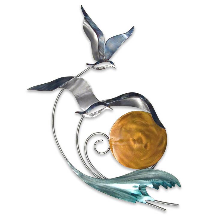 Abstract Seagull Scene (Stainless Steel) for wholesale by Copper Art