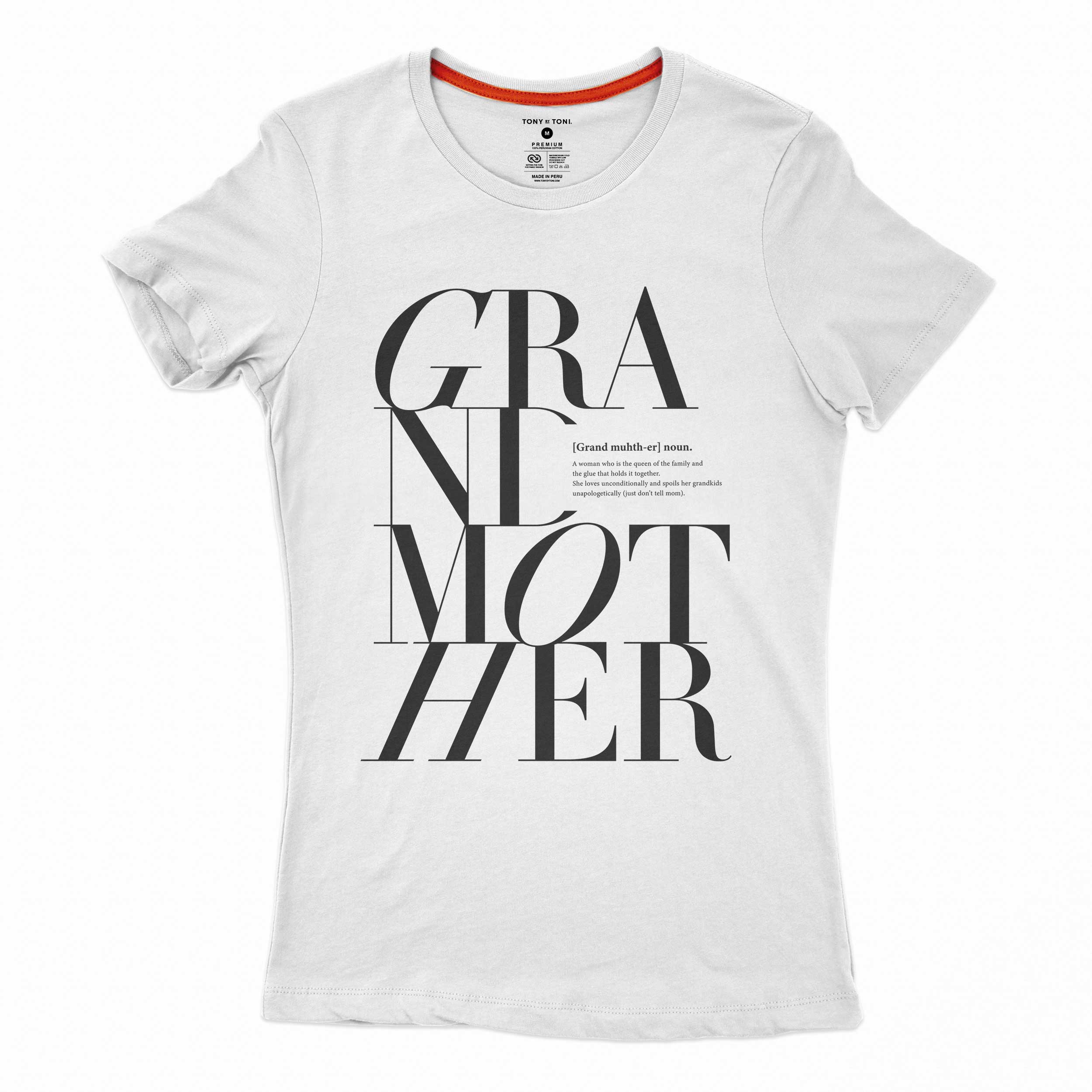 White Grandmother logo Remix T-shirt for wholesale on Faire1