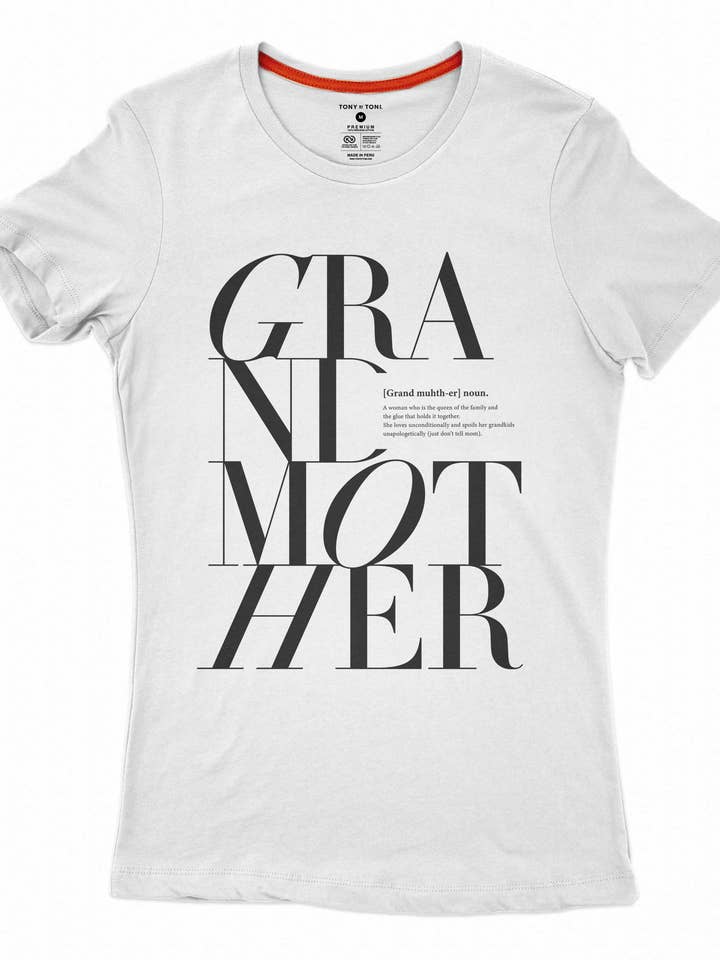 White Grandmother logo Remix T-shirt for wholesale on Faire1